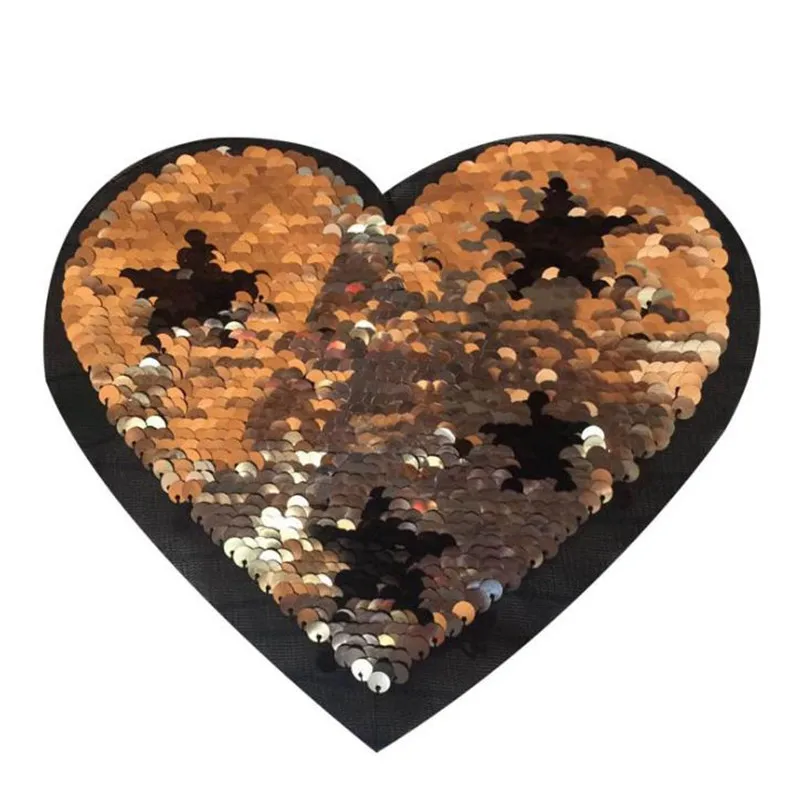 T-shirt Patch 20cm Golden Heart Star flip the double sided Patches for clothing Reversible change color sequins T shirt Women
T-shirt Patch 20cm Golden Heart Star flip the double sided Patches for clothing Reversible change color sequins T shirt Women