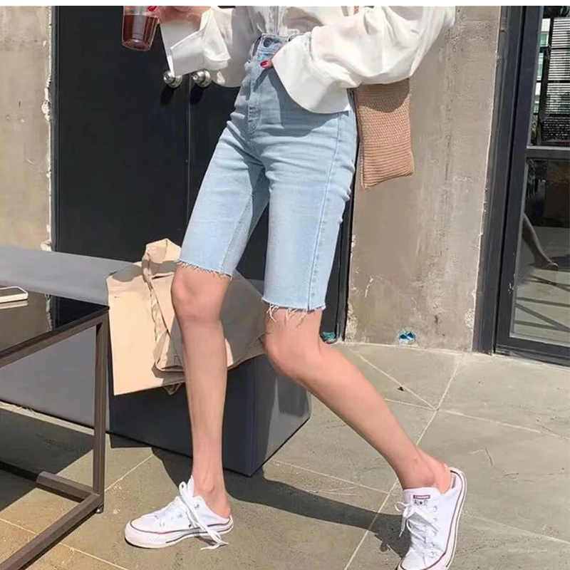 2019 Summer Women High Waist Denim Shorts Skinny Knee Length Elastic Jeans Classic Blue Jeans 0330-68
2019 Summer Women High Waist Denim Shorts Skinny Knee Length Elastic Jeans Classic Blue Jeans 0330-68