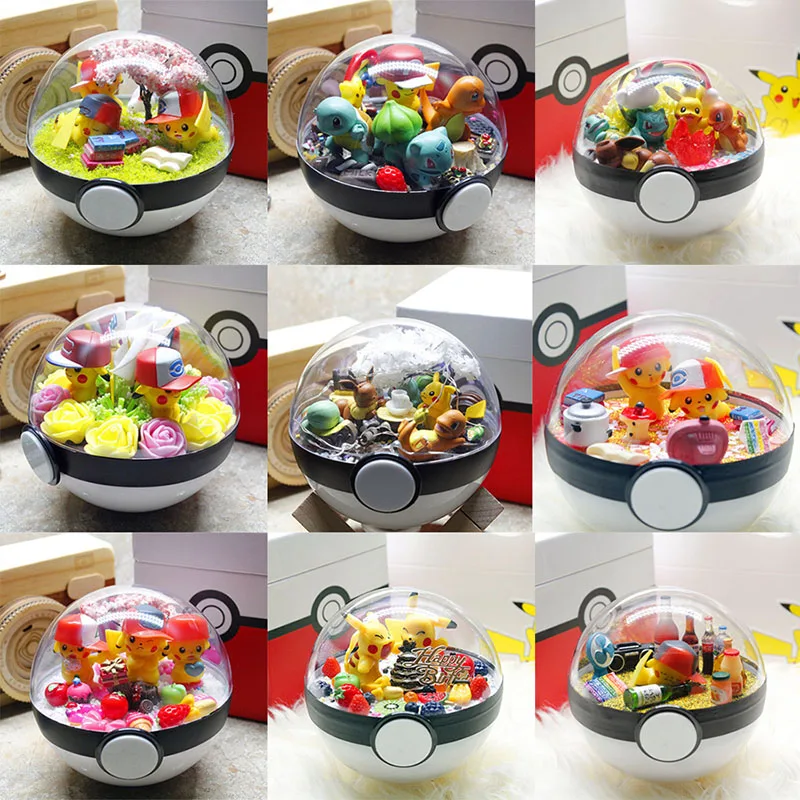 PokeBall Monster Pet pokebolas Pikachu Eevee Bulbasaur Charizard Squirtle DIY светодиодный фигурка на день рождения