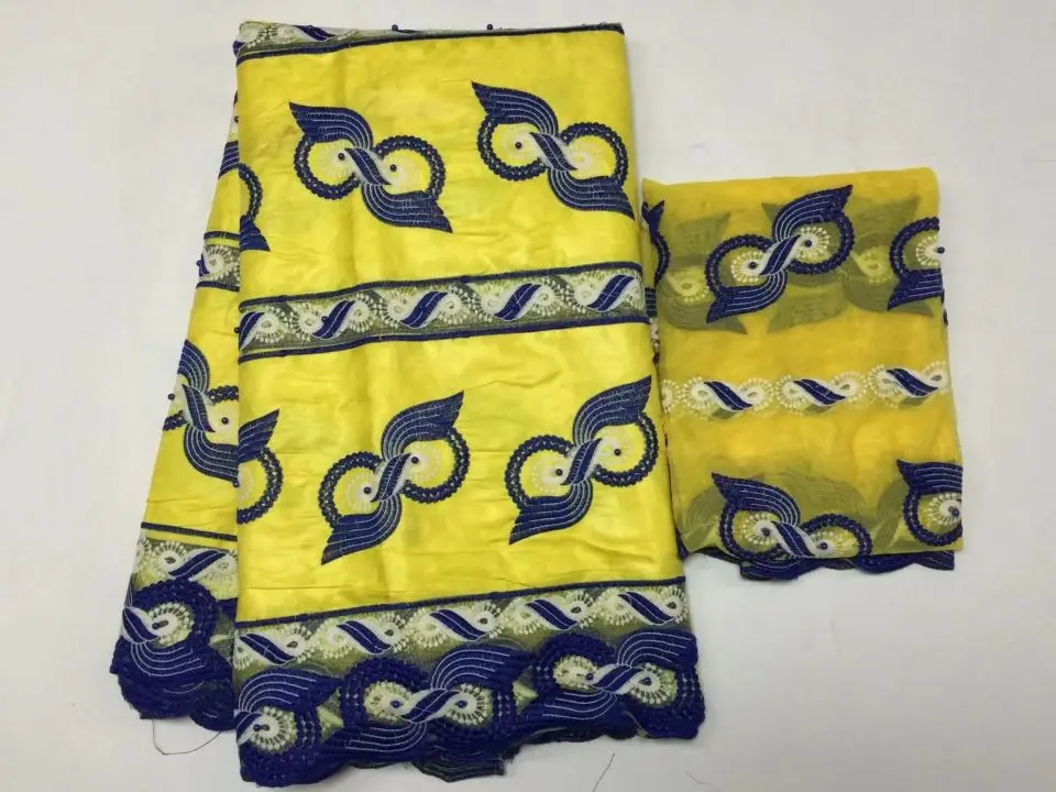 5Yards Beautiful yellow african Bazin brocade lace fabric and 2Yards french net lace blue embroidery for dress BZ4-5
5Yards Beautiful yellow african Bazin brocade lace fabric and 2Yards french net lace blue embroidery for dress BZ4-5