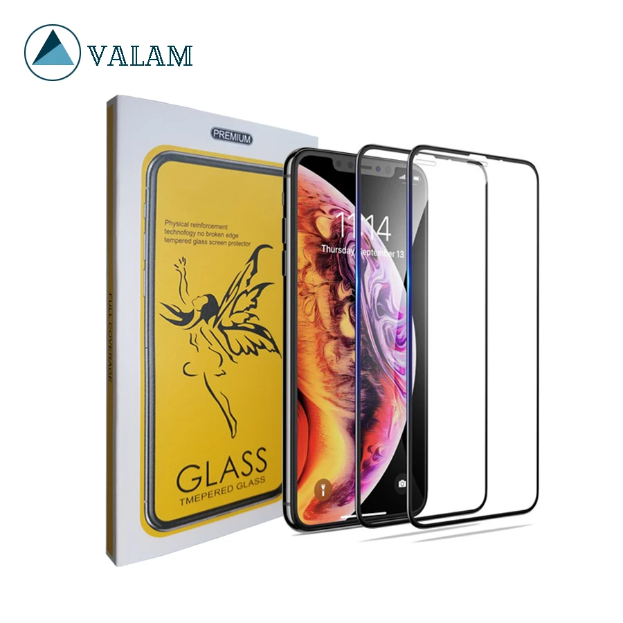 

VALAM Tempered Glass Screen Protector For iPhone XSMAX 9H Hardness For iPhone XS MAX Full Cover 3D Curved Edge For iPhone XS