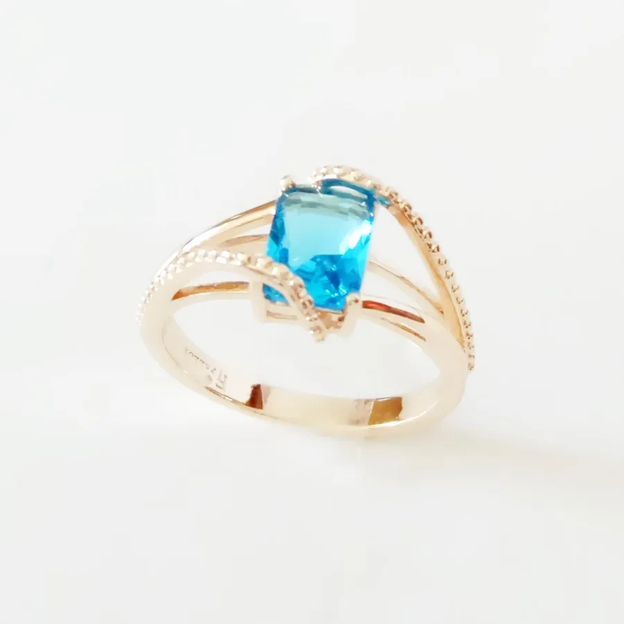 New Trendy Women Ring 585 Rose Gold Color Fashion Jewelry Design Light Blue Cubic Zircon Anniversary Rings
New Trendy Women Ring 585 Rose Gold Color Fashion Jewelry Design Light Blue Cubic Zircon Anniversary Rings