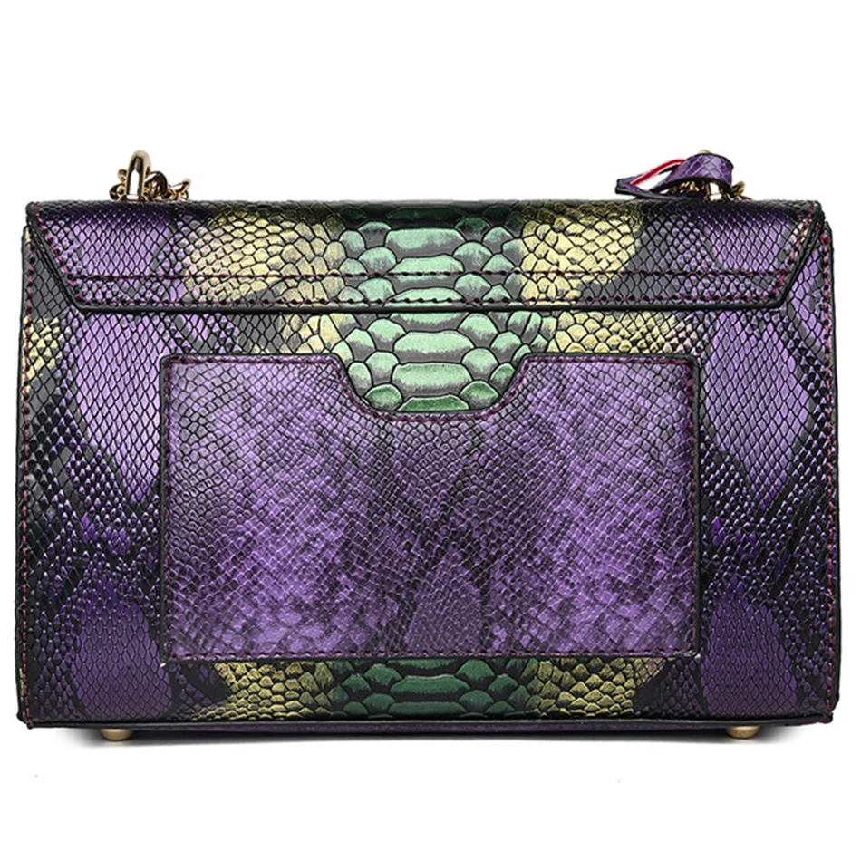 Fashion Girl Messenger Bag PU Leather Serpentine Square Chain Bags Luxury Women Crossbody Handbag | Багаж и сумки