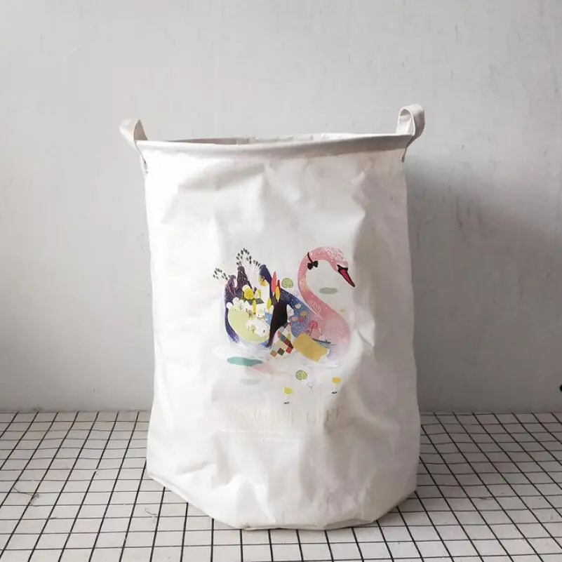European style Cartoon swan Waterproof Laundry Hamper Folding Storage Baskets Home decoration barrel kids toy organizer bucket
European style Cartoon swan Waterproof Laundry Hamper Folding Storage Baskets Home decoration barrel kids toy organizer bucket