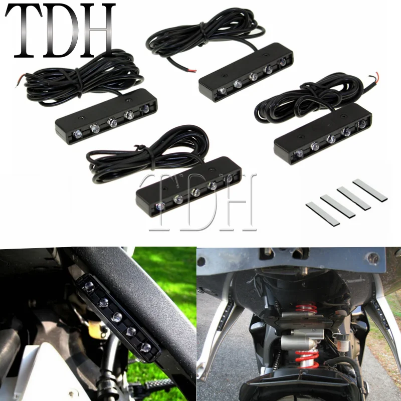 4 pcs Super Bright Black Motorcycle 5 LED Licence Number Plate Lights for Honda Slim Flasher Blinkers Front Rear Light Universal
4 pcs Super Bright Black Motorcycle 5 LED Licence Number Plate Lights for Honda Slim Flasher Blinkers Front Rear Light Universal