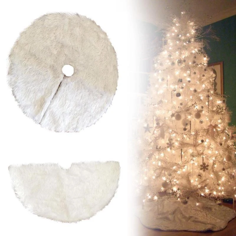 1 шт. креативная белая плюшевая Рождественская елка юбка для новогодней елки