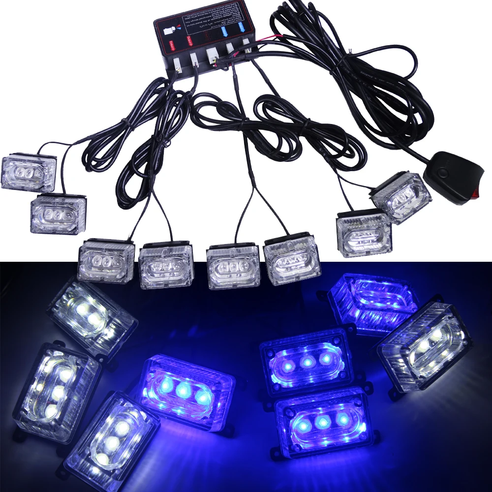 3 X 8 24 LED Light Strobe Warning Light Car Truck Emergency Vehicles 12V Flashing Lamp Car Styling Yellow
3 X 8 24 LED Light Strobe Warning Light Car Truck Emergency Vehicles 12V Flashing Lamp Car Styling Yellow