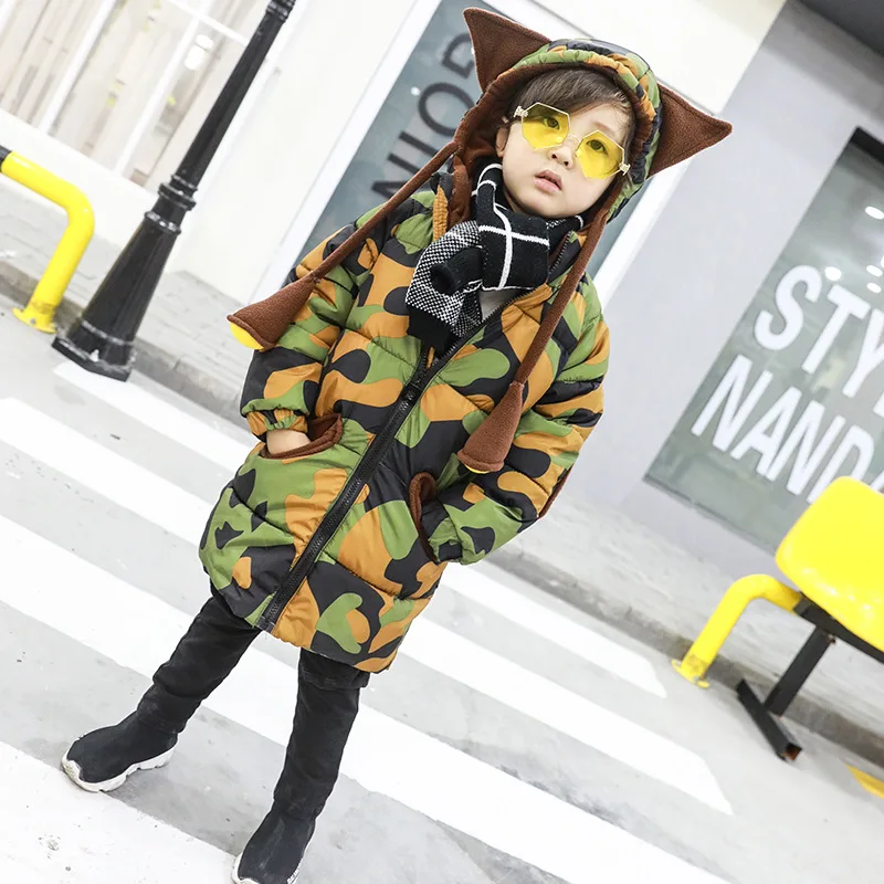 2019 New Winter Jackets Boys Long Thick Camouflage Hoodie Coat Children Korean Fashion Coat 2-7 Years
2019 New Winter Jackets Boys Long Thick Camouflage Hoodie Coat Children Korean Fashion Coat 2-7 Years