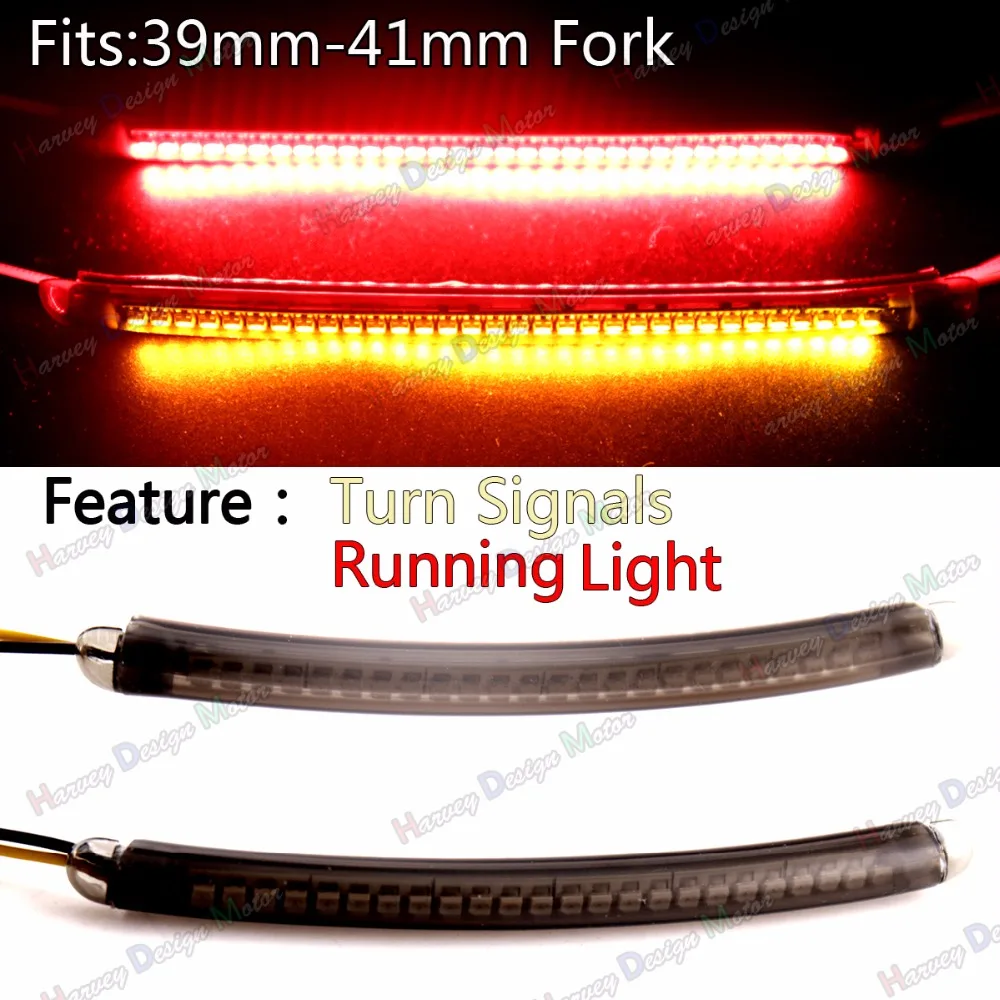 39-41mm LED Fork Turn Signal Running Light Kits&Smoked Lens For Harley Victory&All Universal Motorcycle
39-41mm LED Fork Turn Signal Running Light Kits&Smoked Lens For Harley Victory&All Universal Motorcycle