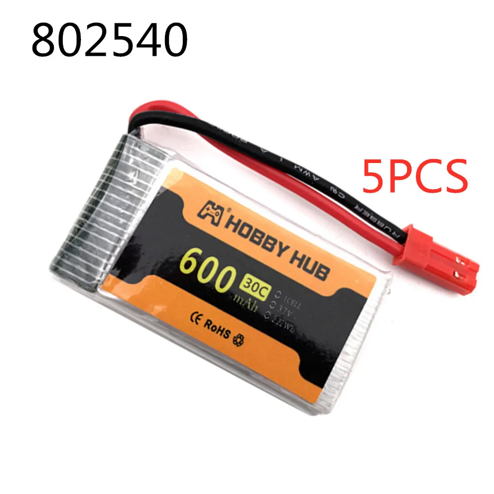 5pcs lipo Battery 600mAh 3.7v 30c For 509W DFDF161 HJ818 HJ819 X400 1315S Remote Control Helicopter 3.7V Battery jst plug 802540
5pcs lipo Battery 600mAh 3.7v 30c For 509W DFDF161 HJ818 HJ819 X400 1315S Remote Control Helicopter 3.7V Battery jst plug 802540