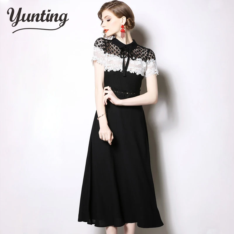 2021 Hollow out Embroidery Lace Dress Women Short Sleeve Hit Color Patchwork Chiffon Pleated Dress Fall Long Dress
2021 Hollow out Embroidery Lace Dress Women Short Sleeve Hit Color Patchwork Chiffon Pleated Dress Fall Long Dress