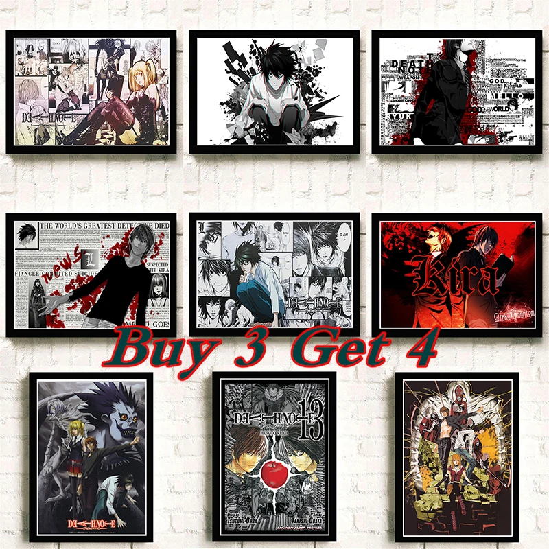 Мультяшные анимационные комиксы DEATH NOTE постер с высокой четкостью украшение для