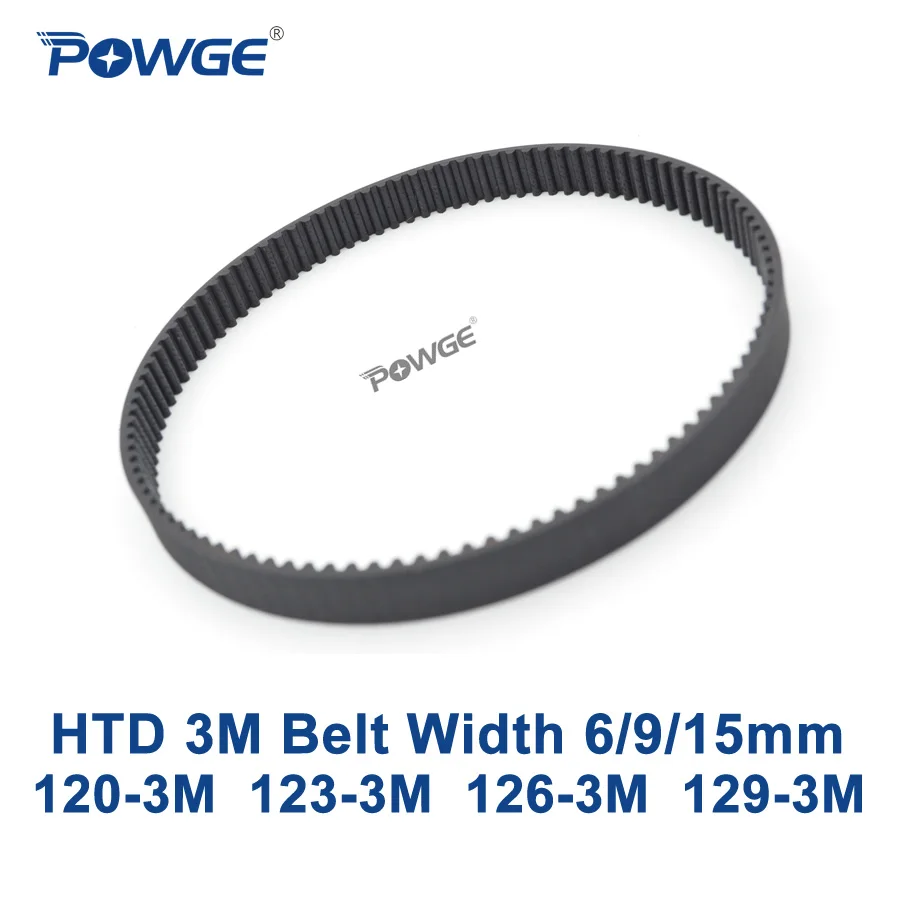 

POWGE Arc HTD 3M Timing belt C= 120 123 126 129 width 6/9/15mm Teeth 40 41 42 43 HTD3M synchronous 120-3M 123-3M 126-3M 129-3M