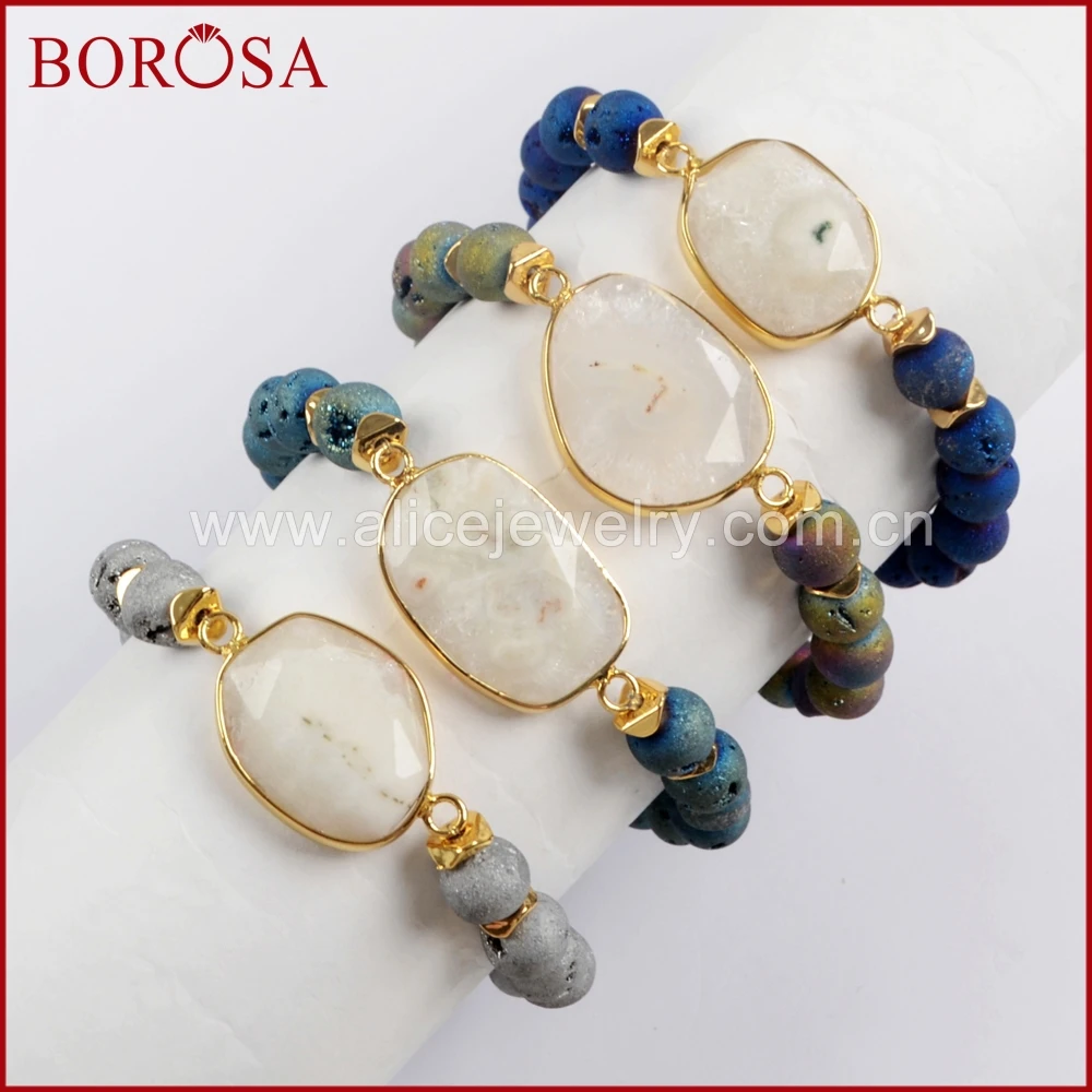 BOROSA 5/6 шт. золотой цвет белый Солнечный Кварц фотоэлемент с 8 мм титаном солнечный