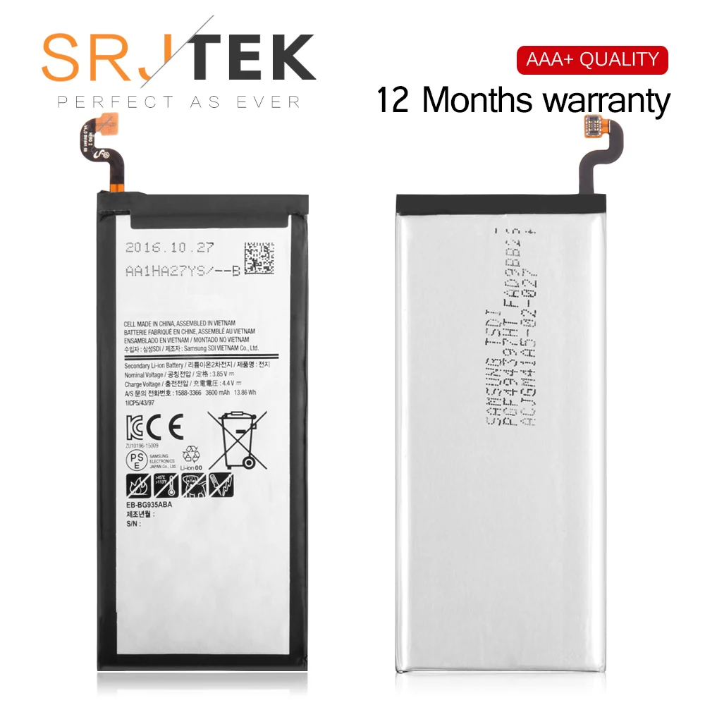 Srjtek для samsung Galaxy S7 боковая батарея инструменты EB BG935ABE 4100 mAh замена G935 G935F