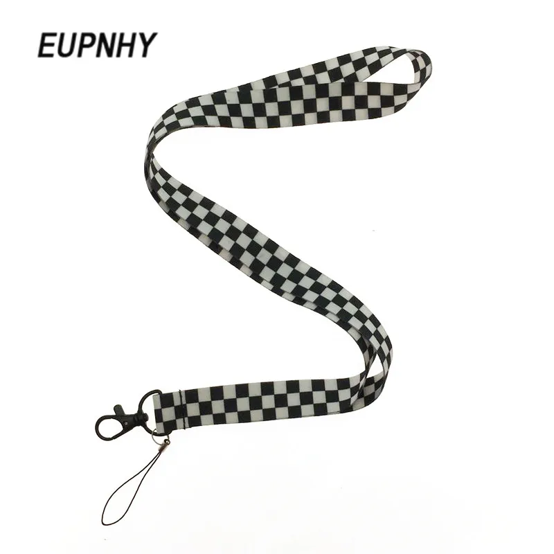 EUPNHY 1 шт. черно белый сетчатый модный шейный ремешок для ключей брелок ID карты