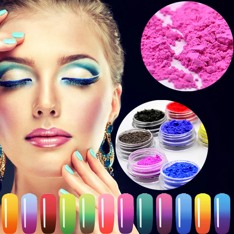 12 Box/Lot Thermal Color Change Pigment Temperature Color Change Powder Thermochromic Pigment Gradient Nail Glitter Powder
12 Box/Lot Thermal Color Change Pigment Temperature Color Change Powder Thermochromic Pigment Gradient Nail Glitter Powder