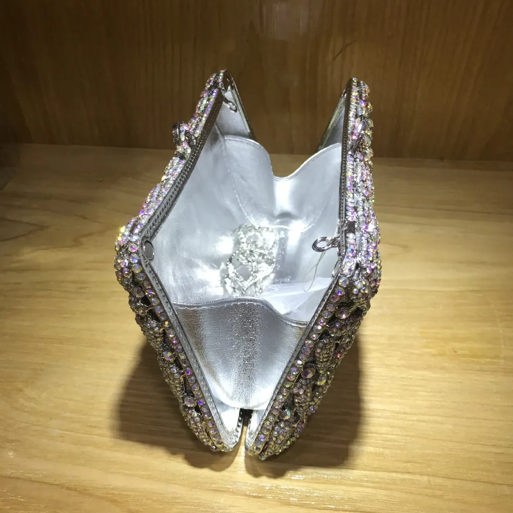 Silver Metal Women Clutch Colorful Diamond Wedding Evening Bags Clutches Lady Crystal Leaves Clutch Party Purse Mini Minaudiere
Silver Metal Women Clutch Colorful Diamond Wedding Evening Bags Clutches Lady Crystal Leaves Clutch Party Purse Mini Minaudiere