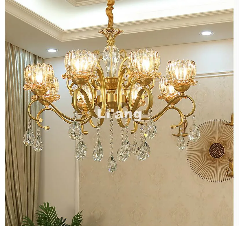 European Modern Gold Bronze Candle Chandelier K9 Crystal LED AC Light Antique Brass Lighting Modern Decoration Lamp Bedroom Lamp
European Modern Gold Bronze Candle Chandelier K9 Crystal LED AC Light Antique Brass Lighting Modern Decoration Lamp Bedroom Lamp