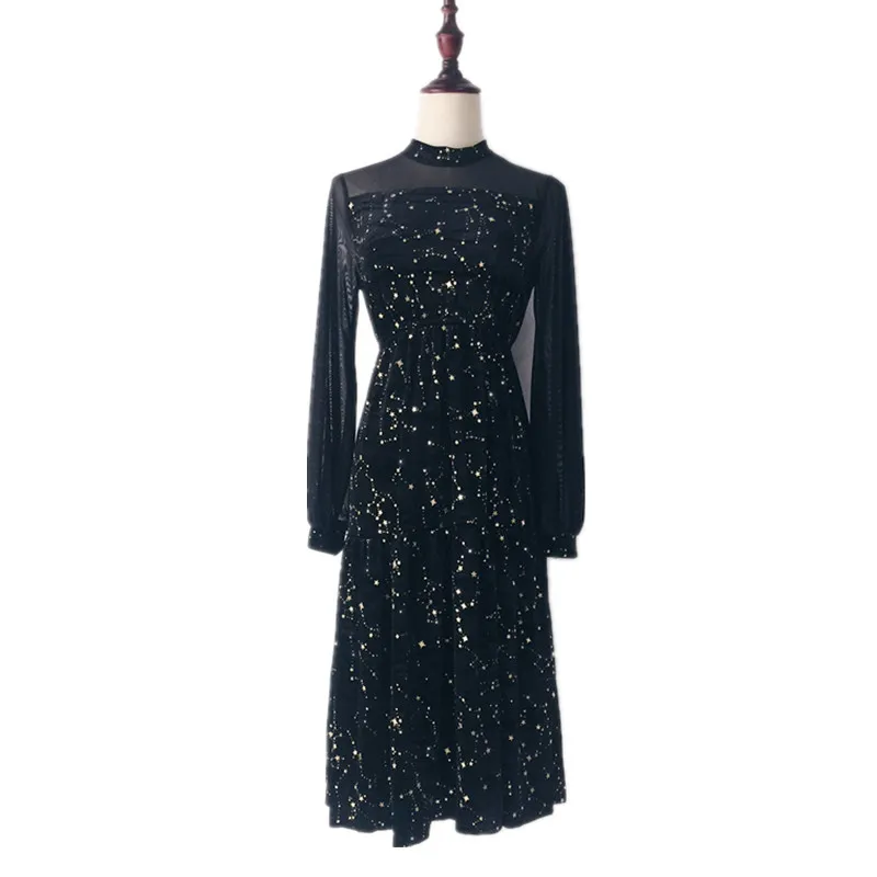 2020 Autumn Women Mesh Long Sleeves Patchwork A line Dress Female Beautiful Party Dresses A1428
2020 Autumn Women Mesh Long Sleeves Patchwork A line Dress Female Beautiful Party Dresses A1428