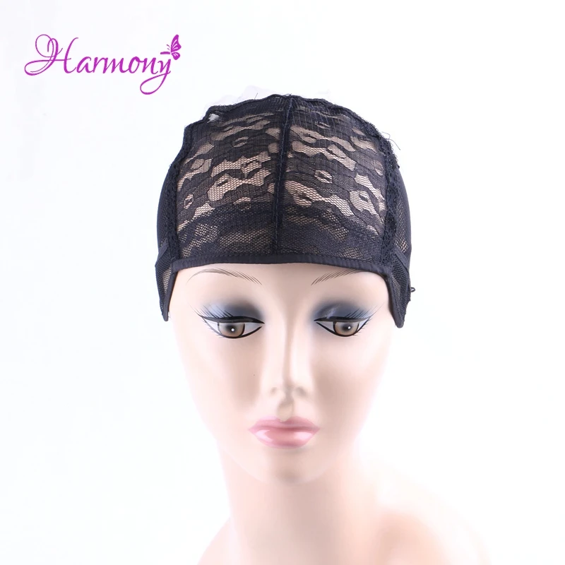 10 pcs/lot Black color lace wig caps hairnets for making wigs With Adjustable Stretch Lace Strap glueless | Шиньоны и парики