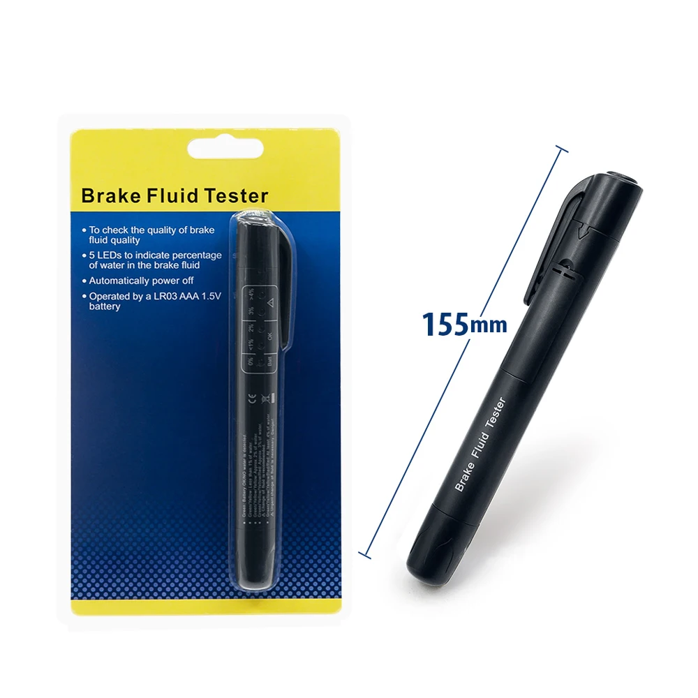 LED Brake Fluid Tester Car Brake Fluid Detector Moisture Water Indicator Compact Test Pen Diagnostic Tool
LED Brake Fluid Tester Car Brake Fluid Detector Moisture Water Indicator Compact Test Pen Diagnostic Tool
