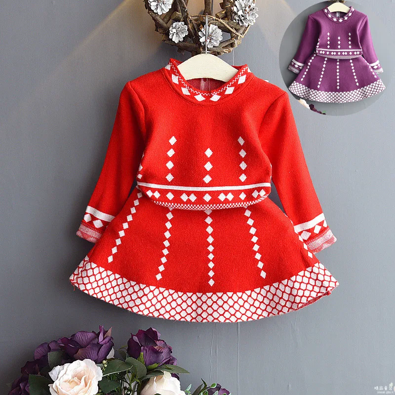 Girls Dress 2018 Winter Long Sleeve Sweaters Shirt A-line dress Thicker Baby Kids Suit Children Autumn Clothing Sets 2-8 Years
Girls Dress 2018 Winter Long Sleeve Sweaters Shirt A-line dress Thicker Baby Kids Suit Children Autumn Clothing Sets 2-8 Years