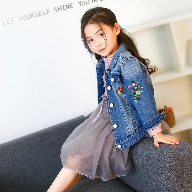Baby Girls Denim Jackets Coats Fashion Fashion Floral Embroidery Denim Jacket Spring Fall Children Outwear Kids Denim Coat 2-9 Y
Baby Girls Denim Jackets Coats Fashion Fashion Floral Embroidery Denim Jacket Spring Fall Children Outwear Kids Denim Coat 2-9 Y