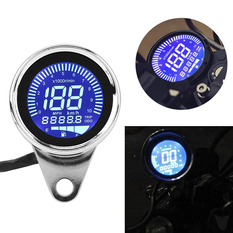 12V Universal LED Indicator Round Speedometer Odometer Tachometer Gauge Fuel Meter Blue Light LCD Digital Motorcycle
12V Universal LED Indicator Round Speedometer Odometer Tachometer Gauge Fuel Meter Blue Light LCD Digital Motorcycle
