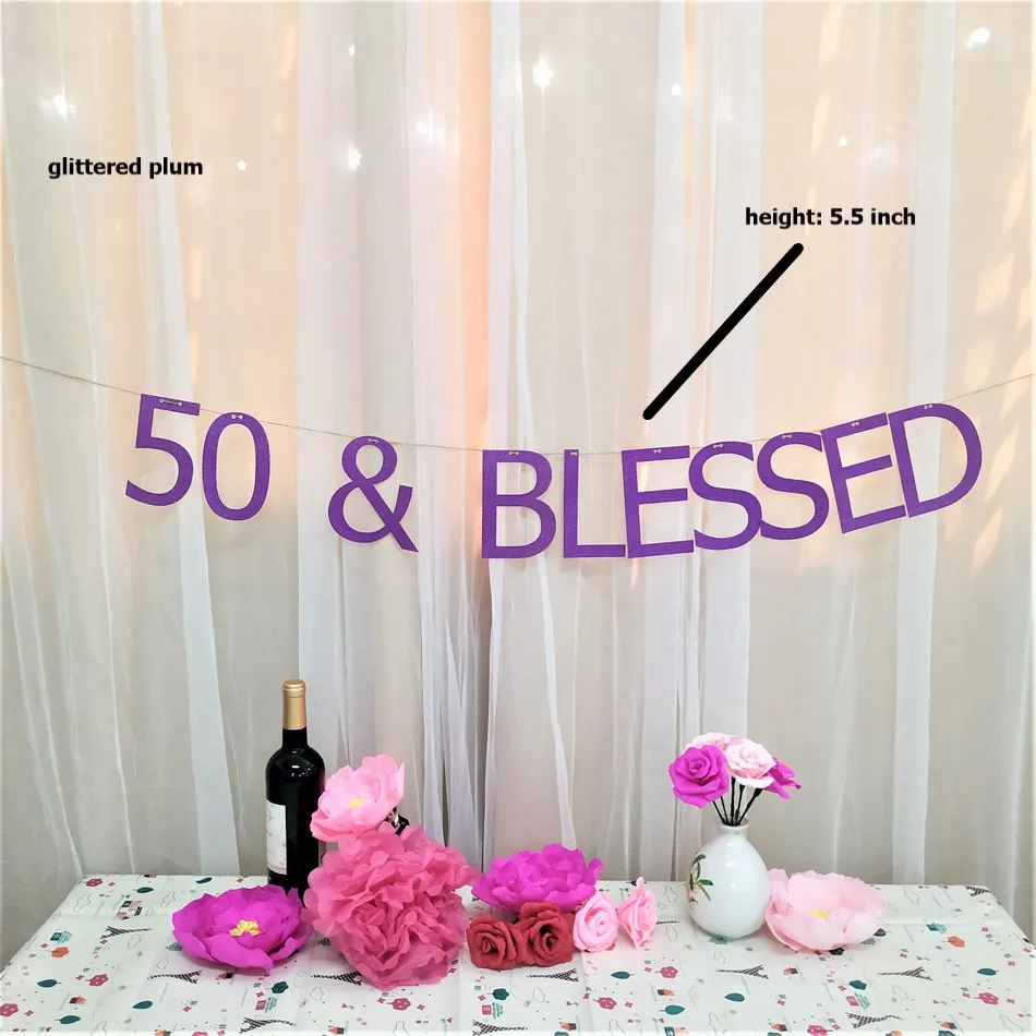 Personalized Hanging Plum Glitter Paper Letter Banners Garlands 50 & BLESSED With String Assembled Birthday Party Decorations
Personalized Hanging Plum Glitter Paper Letter Banners Garlands 50 & BLESSED With String Assembled Birthday Party Decorations