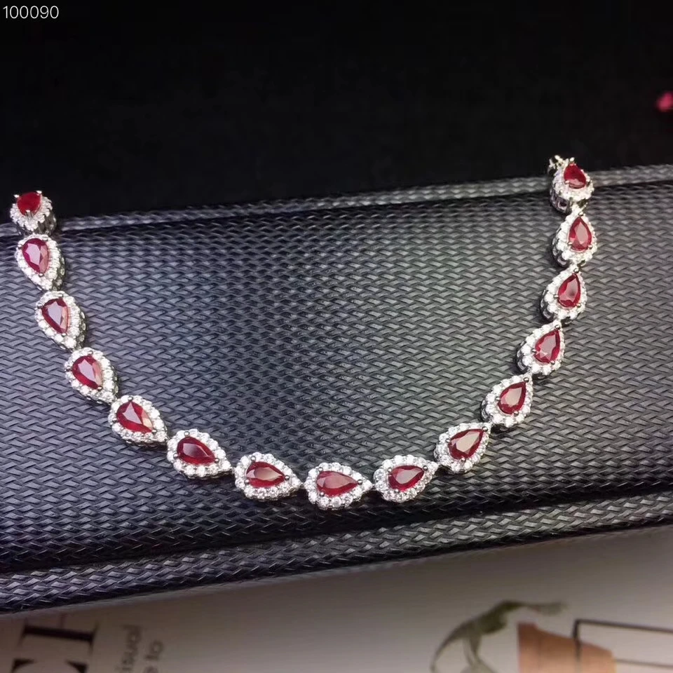 Fashion Water drop Natural red ruby gem Bracelet Natural gemstone Bracelet 925 silver bracelet women wedding gift fine jewelry
Fashion Water drop Natural red ruby gem Bracelet Natural gemstone Bracelet 925 silver bracelet women wedding gift fine jewelry