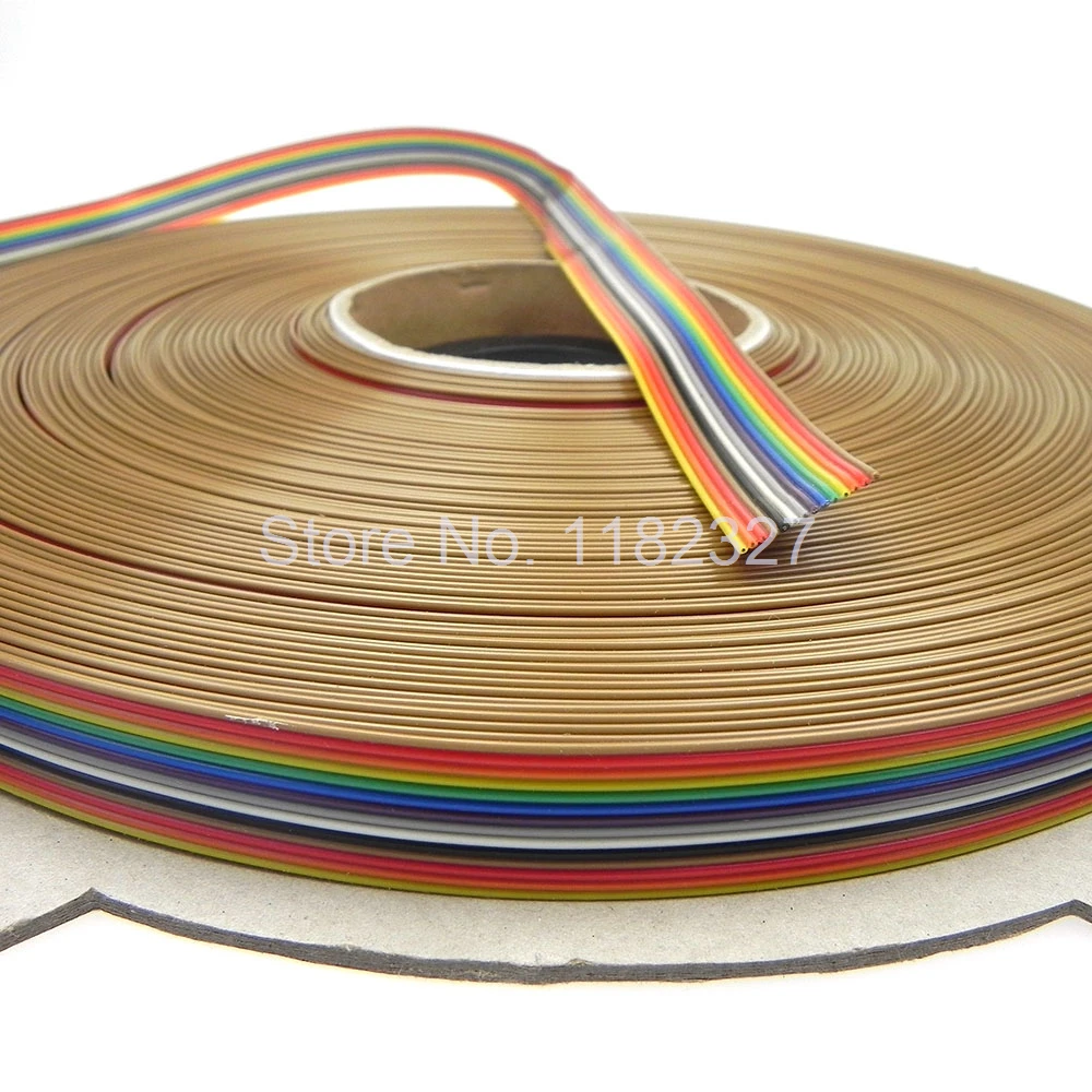 (5 м/лот) 1 27 мм Шаг 14 MANIER Pin Platte Kleur Regenboog Lint Kabel Draad Gestrand Geleider Voor PCB ленточный