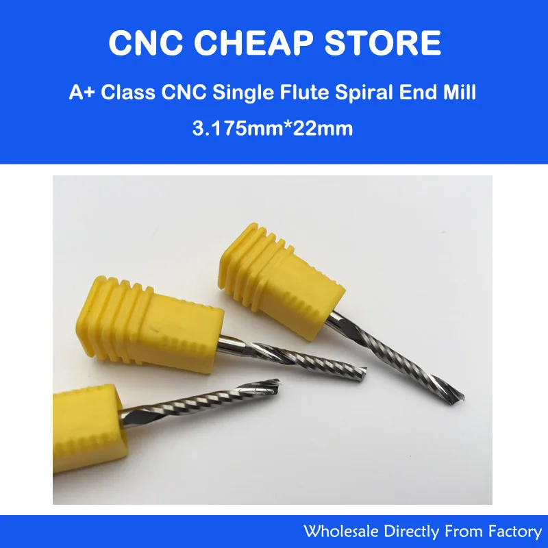 3.175MM *22MM Cutting Length 5pcs High Quanlity Tungsten Carbide Single Flute Cutter, End Mill, CNC Router Bits, Cutting Tools
3.175MM *22MM Cutting Length 5pcs High Quanlity Tungsten Carbide Single Flute Cutter, End Mill, CNC Router Bits, Cutting Tools
