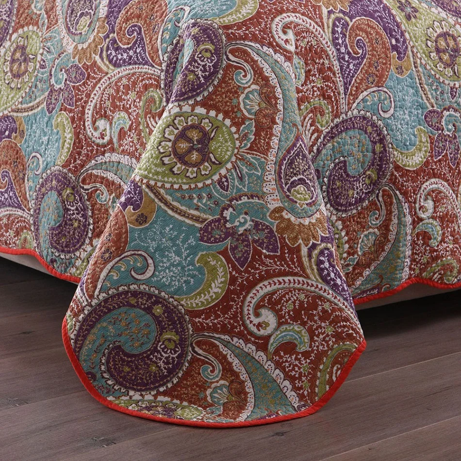 American Cotton Bedspreads Quilt Set 3-piece Coverlet Paisley Printed Quilts Bed Cover Pillowcase Queen Size Quilted Bedding
American Cotton Bedspreads Quilt Set 3-piece Coverlet Paisley Printed Quilts Bed Cover Pillowcase Queen Size Quilted Bedding