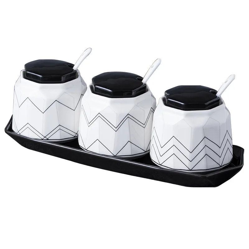 Ceramic Seasoning Jar Set with Tray Salt Sugar Pepper Spice Bottle Ceramic Seasoning Cans Kitchen Supplies
Ceramic Seasoning Jar Set with Tray Salt Sugar Pepper Spice Bottle Ceramic Seasoning Cans Kitchen Supplies