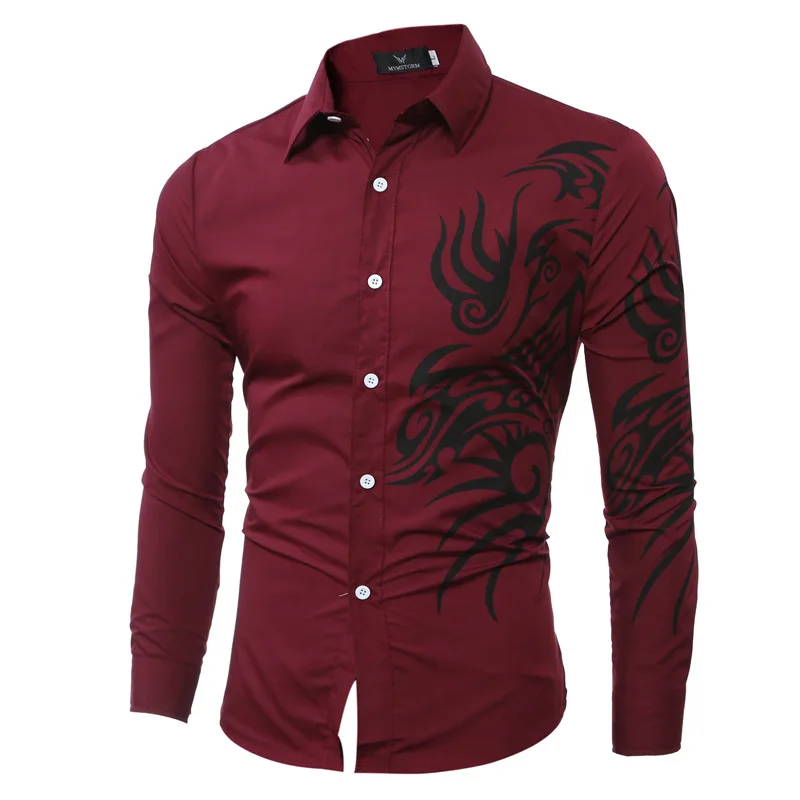 Spring Autumn Fashion Shirts Men's Casual Shirt New Long Sleeve Casual Slim Fit Male Clothing Chinese Dragon Print
Spring Autumn Fashion Shirts Men's Casual Shirt New Long Sleeve Casual Slim Fit Male Clothing Chinese Dragon Print
