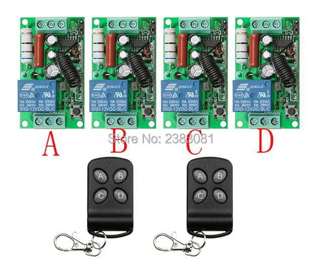 NEW AC220V 1CH Wireless Remote Control System 2 transmitter and 4 receiver universal gate remote control /radio receiver
NEW AC220V 1CH Wireless Remote Control System 2 transmitter and 4 receiver universal gate remote control /radio receiver