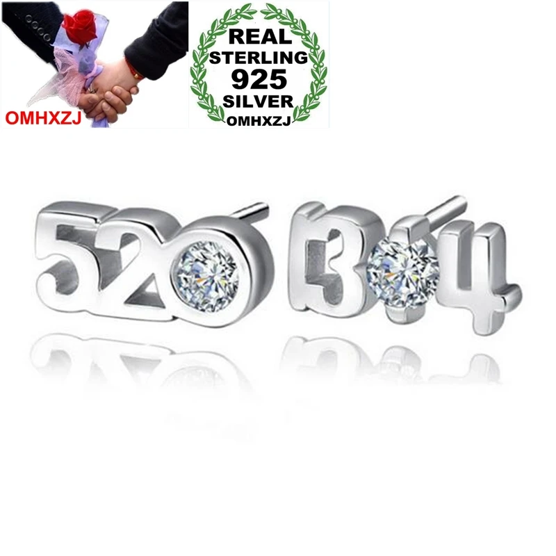 OMHXZJ Wholesale Sweet Romantic Fashion Woman Wedding Gift Cute Tiny Digital 520 1314 925 Sterling Silver Stud Earrings YS334
OMHXZJ Wholesale Sweet Romantic Fashion Woman Wedding Gift Cute Tiny Digital 520 1314 925 Sterling Silver Stud Earrings YS334