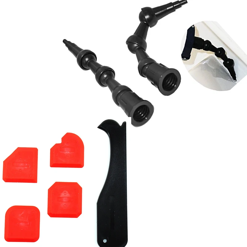 Free Shipping 2pcs 360 Angle Rotating Bent Nozzle and 5 Pieces per Set Sealant Trowel and Silicone Scraper
Free Shipping 2pcs 360 Angle Rotating Bent Nozzle and 5 Pieces per Set Sealant Trowel and Silicone Scraper