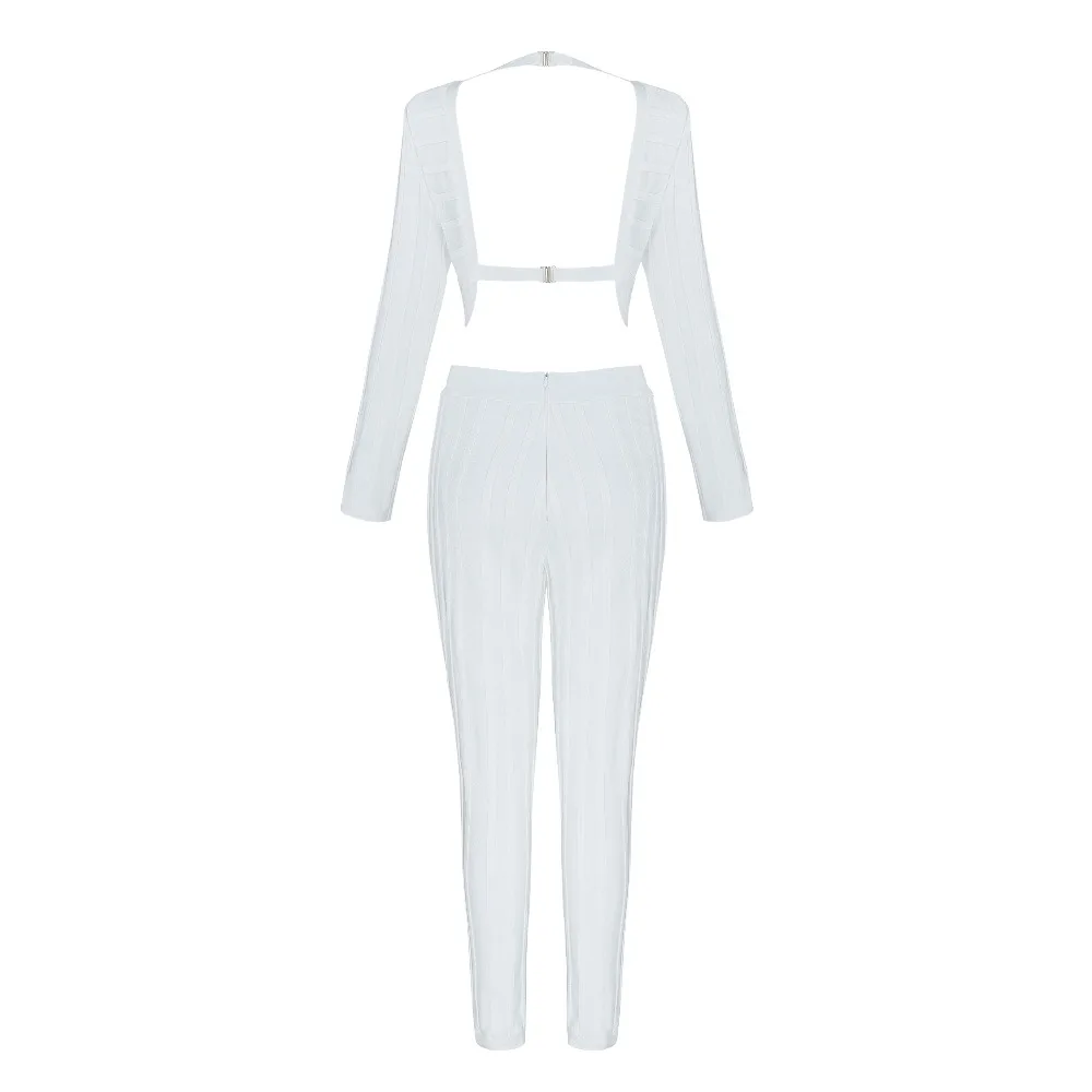 2018 new white v neck long sleeve Women backless cut out vestido Celebrity bodycon party Bandage Jumpsuits
2018 new white v neck long sleeve Women backless cut out vestido Celebrity bodycon party Bandage Jumpsuits