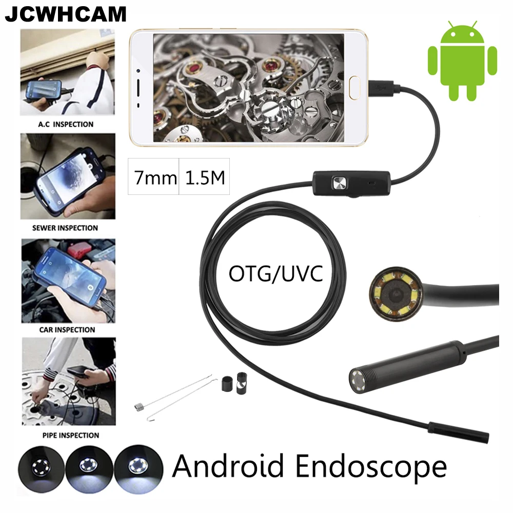 JCWHCAM 1.5M USB Android Endoscope Camera 7mm Len Flexible Snake USB Pipe Portable Inspection Micro USB Borescope Camera 2/5M
JCWHCAM 1.5M USB Android Endoscope Camera 7mm Len Flexible Snake USB Pipe Portable Inspection Micro USB Borescope Camera 2/5M