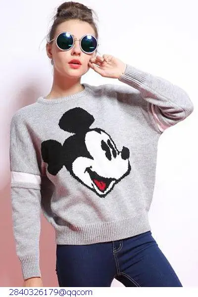 Grey Navy Long-sleeve Knitwear LC27558 | Женская одежда