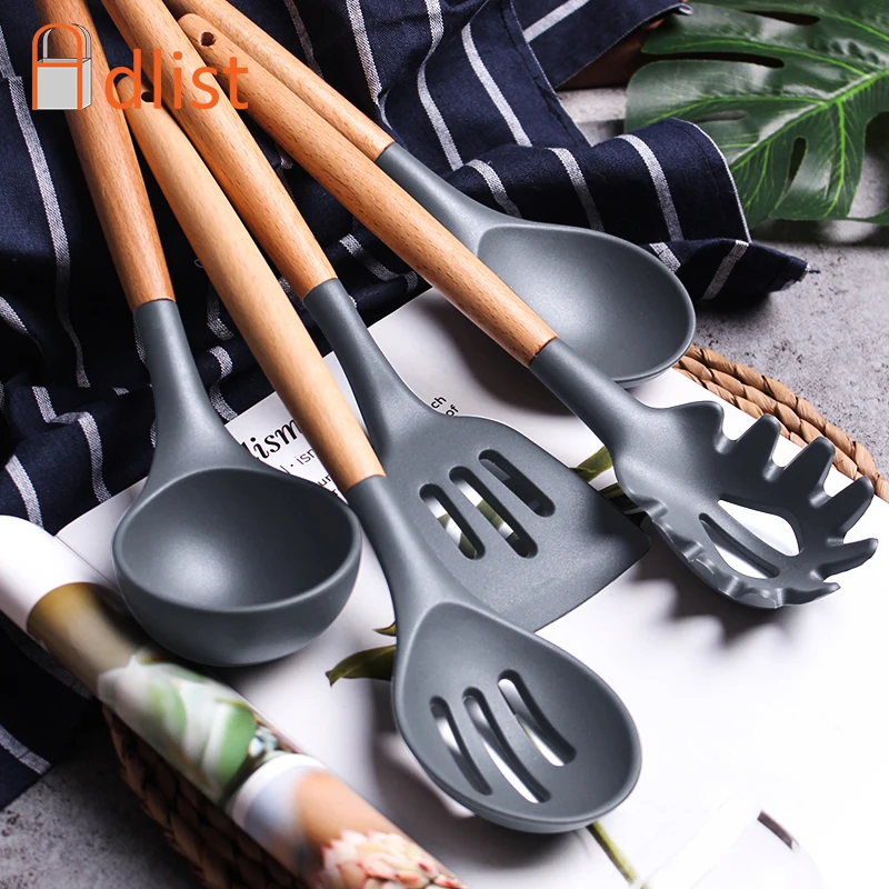 Multifunction Cookware silicone spatula wood handle soup spoon Kitchen Utensil Cooking Tools sets Kitchenware Accessories
Multifunction Cookware silicone spatula wood handle soup spoon Kitchen Utensil Cooking Tools sets Kitchenware Accessories