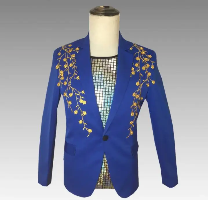 Blue blazer men suits designs jacket mens stage costumes for singers clothes dance star style dress punk rock masculino homme
Blue blazer men suits designs jacket mens stage costumes for singers clothes dance star style dress punk rock masculino homme