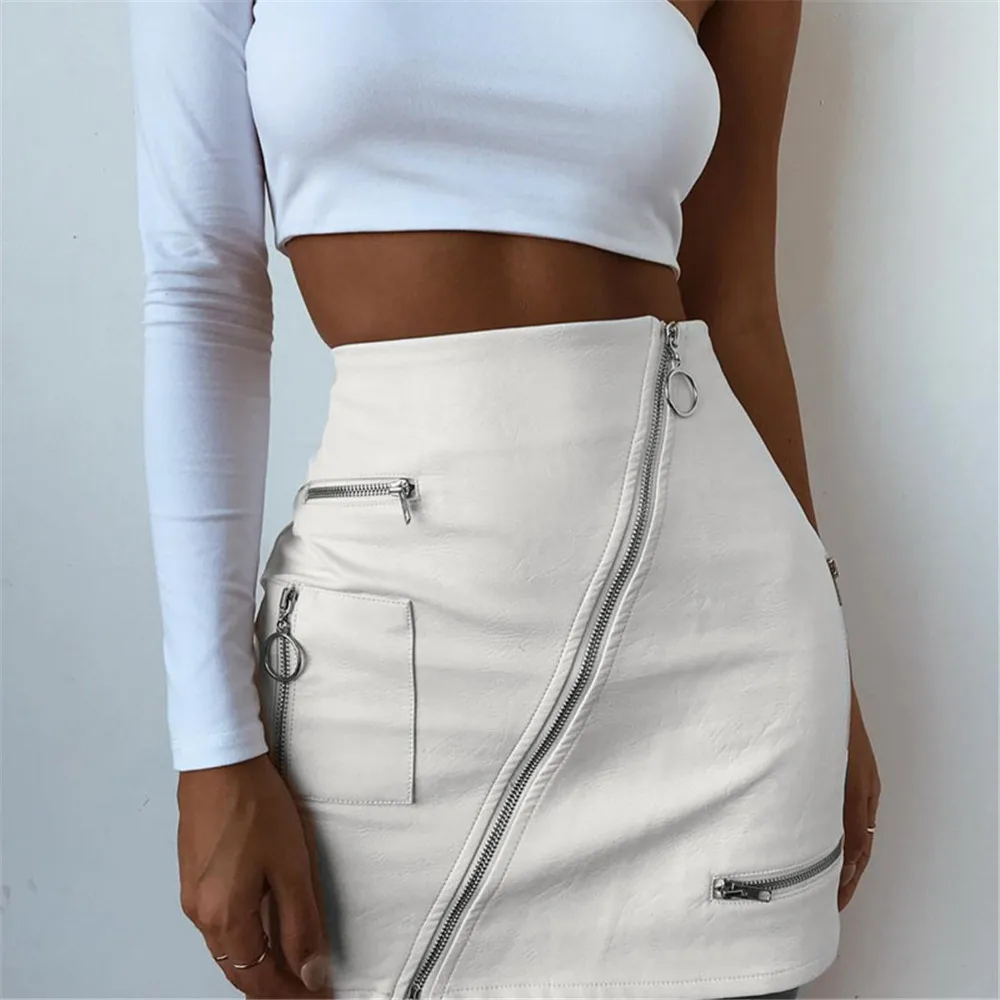 White Korean Style Skirts Womens Street Style A Line Skirt Summer 2019 High Waist Vogue Steampunk Leather Short Skirt for Ladies
White Korean Style Skirts Womens Street Style A Line Skirt Summer 2019 High Waist Vogue Steampunk Leather Short Skirt for Ladies