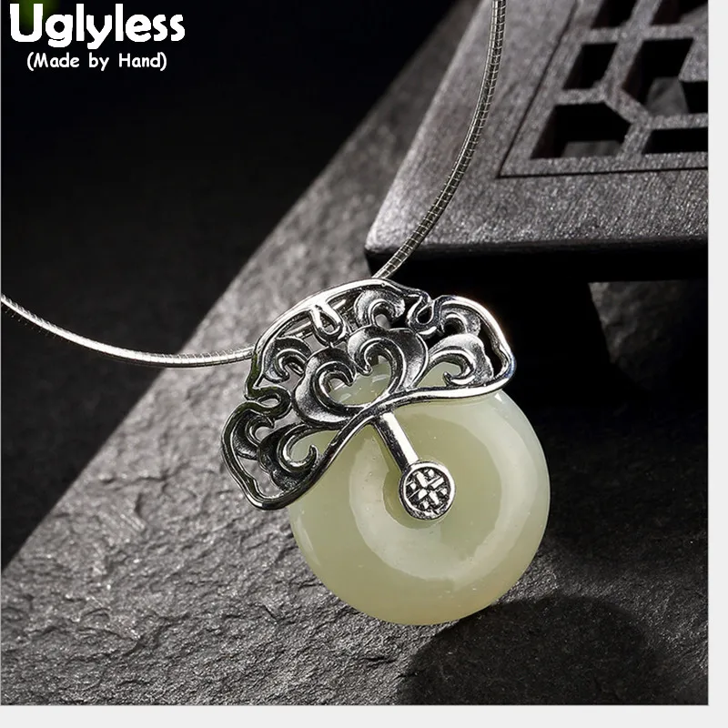 Uglyless 100% Real 925 Sterling Silver Handmade Ethnic Thai Silver Fine Jewelry Natural Jade Button Pendants Necklaces NO Chains
Uglyless 100% Real 925 Sterling Silver Handmade Ethnic Thai Silver Fine Jewelry Natural Jade Button Pendants Necklaces NO Chains