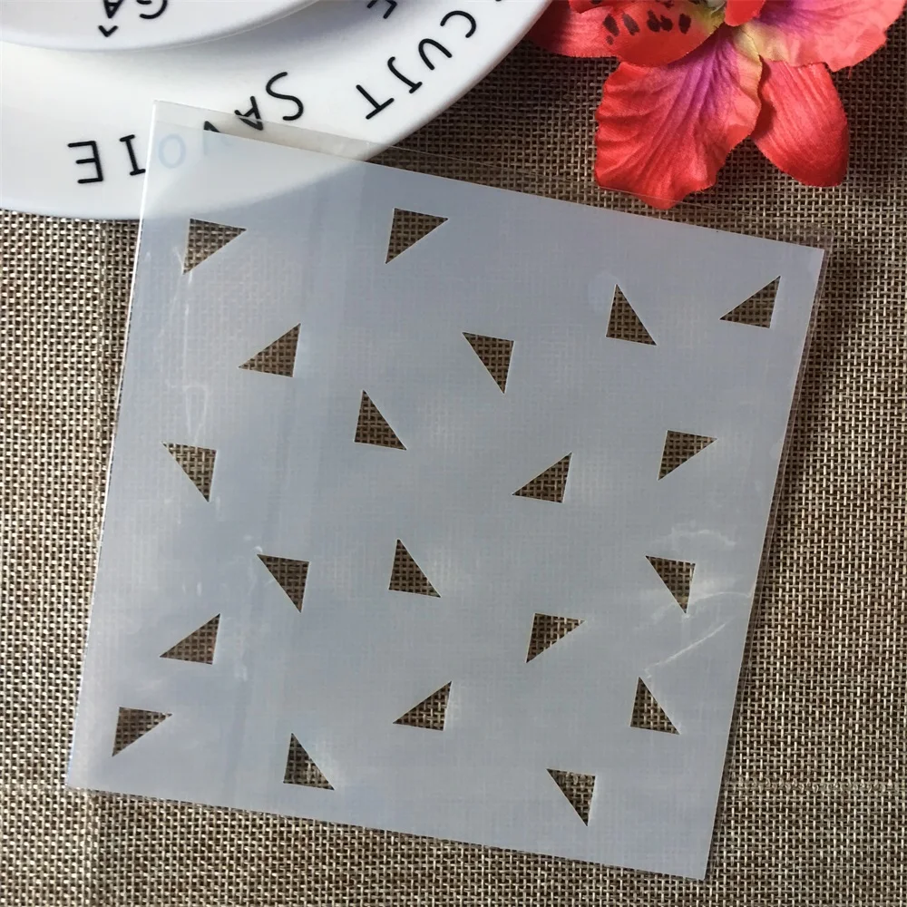 5" Tri angle Texture DIY Layering Stencils Wall Painting Scrapbook Coloring Embossing Album Decorative Paper Card Template
5" Tri angle Texture DIY Layering Stencils Wall Painting Scrapbook Coloring Embossing Album Decorative Paper Card Template