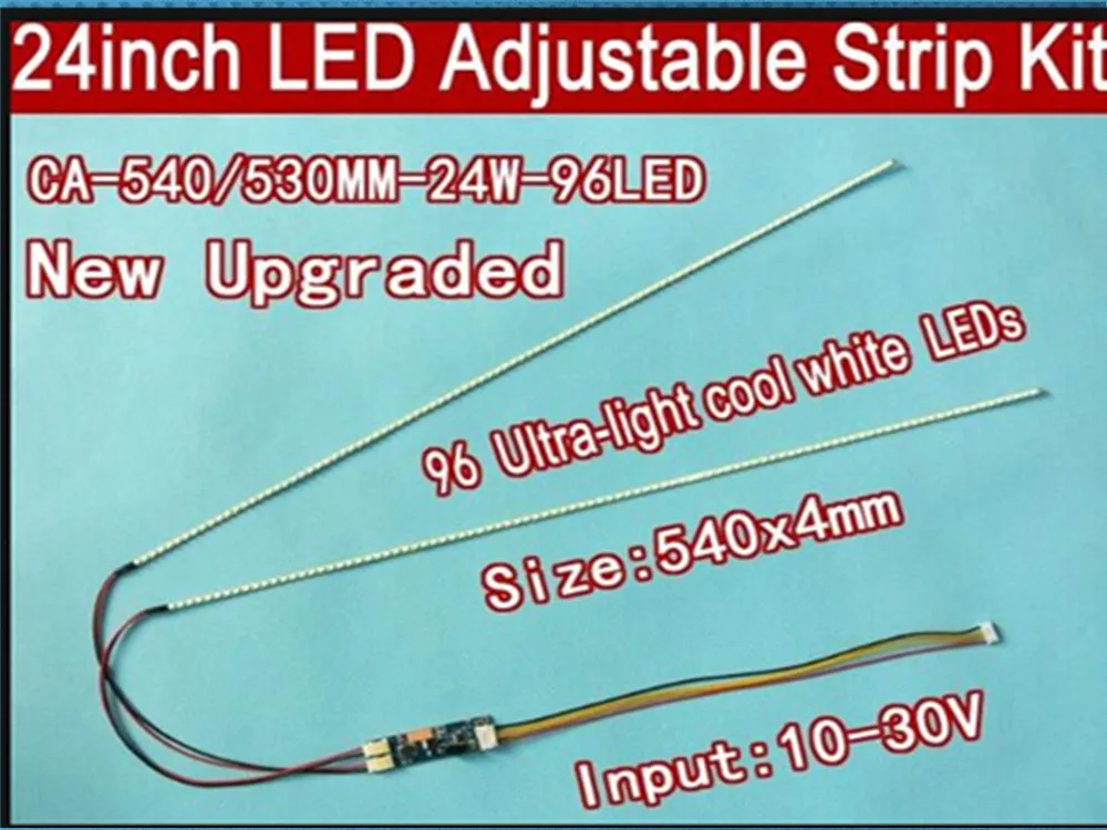 Free shipping 5pcs 24'' 540mm Adjustable brightness led backlight strip kit,Update 24inch-wide LCD CCFL panel to LED backlight
Free shipping 5pcs 24'' 540mm Adjustable brightness led backlight strip kit,Update 24inch-wide LCD CCFL panel to LED backlight