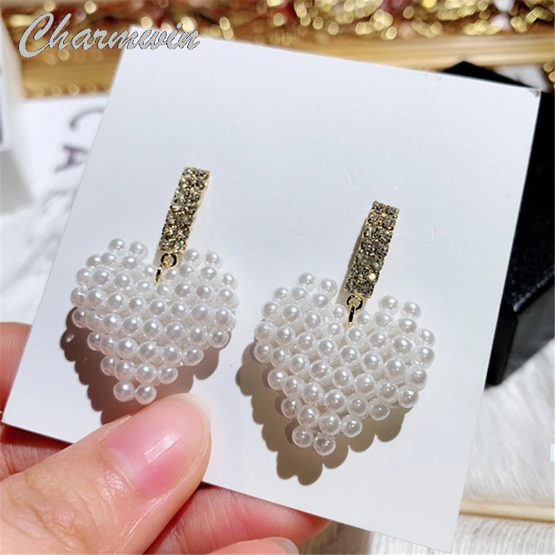 New Dangle Earrings For Women earrings Exaggerated Rhinestone Imitation Pearl Heart Earrings Fashion Jewelry
New Dangle Earrings For Women earrings Exaggerated Rhinestone Imitation Pearl Heart Earrings Fashion Jewelry