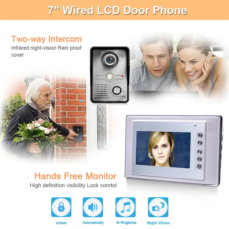 7 Inch Video Door Phone Doorbell Intercom System Kit 1 Camera 1 Monitor With Night Vision Function
7 Inch Video Door Phone Doorbell Intercom System Kit 1 Camera 1 Monitor With Night Vision Function